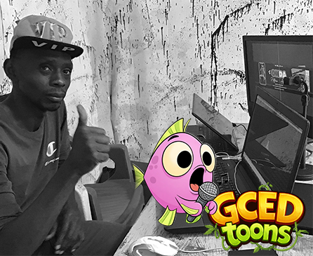 GCED Toons founder teaching children in Uganda - global citizenship education pilot